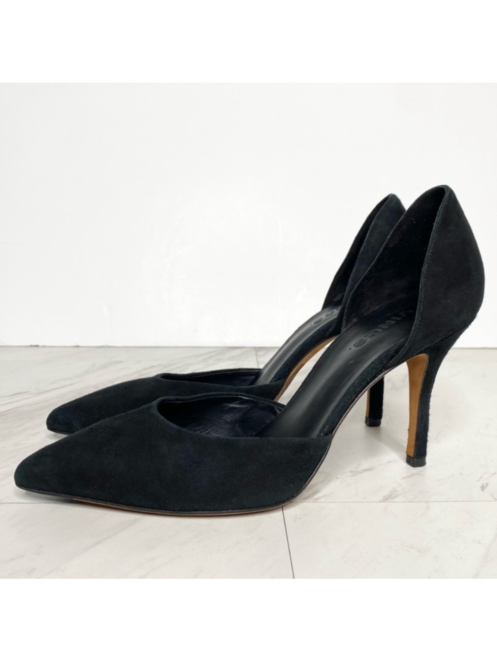 Vince D’Orsay Pointy Toe Black Suede Pump 7 1/2 M